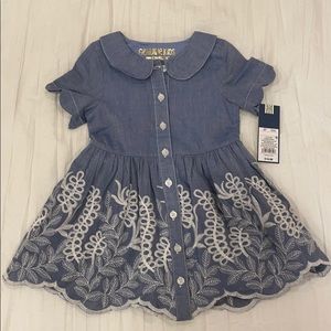 Cute 2T NWT Girls blue cap sleeve dress osh kosh